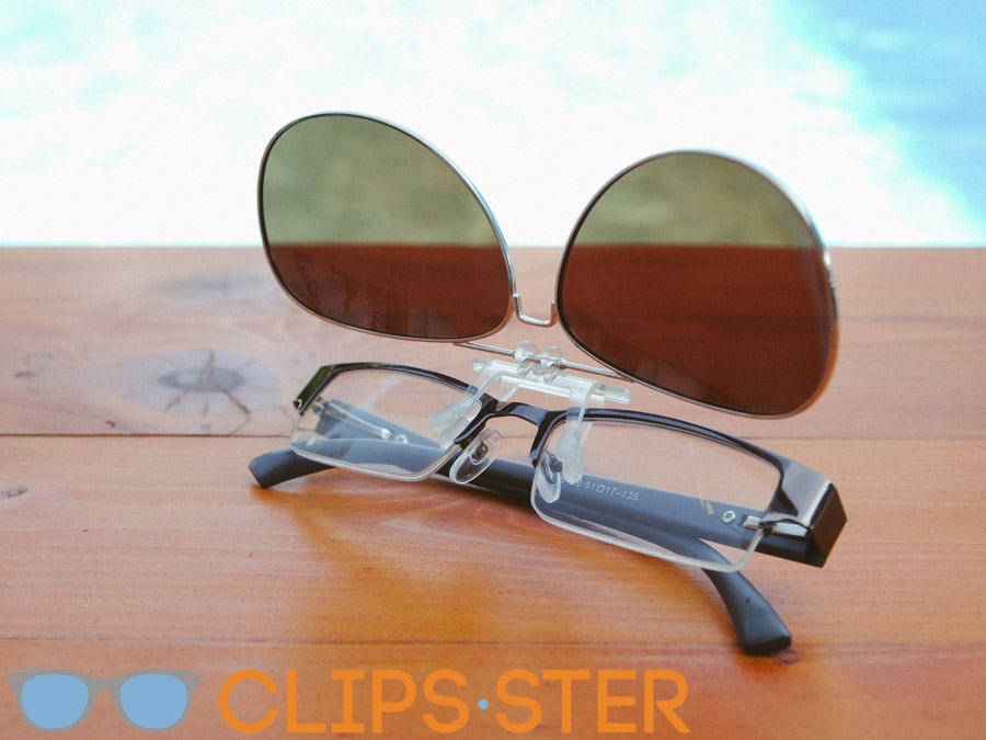 คลิปออนกันแดด Clipsster รุ่น Aviaster เลนส์น้ำตาล กรอบเงิน