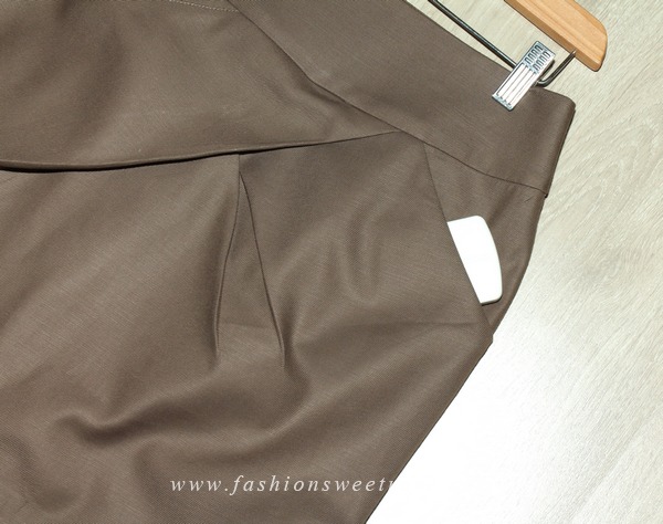 SK-362 กระโปรงแฟชั่น&ทำงาน ทรงสอบ ผ้าคอตต้อนญี่ปุ่นผสมสแปนเด็กซ์สีน้ำตาลช็อคโกแลต