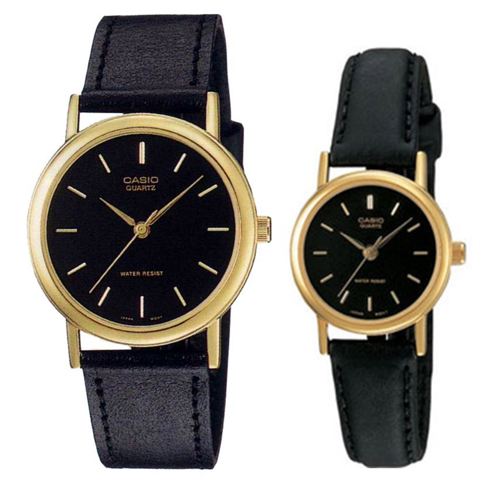 CASIO Standard รุ่น MTP-1095Q-1A & LTP-1095Q-1A สีดำ สินค้าของเเท้
