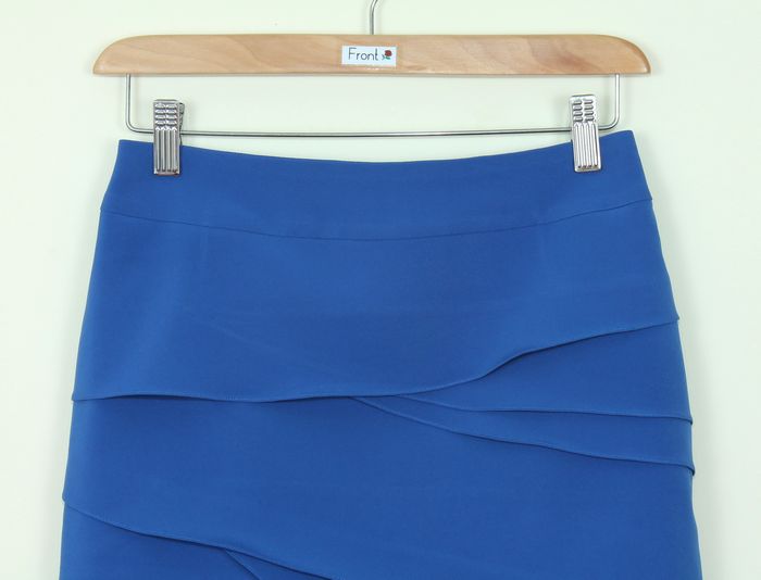 กระโปรงแฟชั่น&ทำงาน ทรงสอบ ผ้าไหมอิตาลีสีฟ้าน้ำทะเล / SK-255