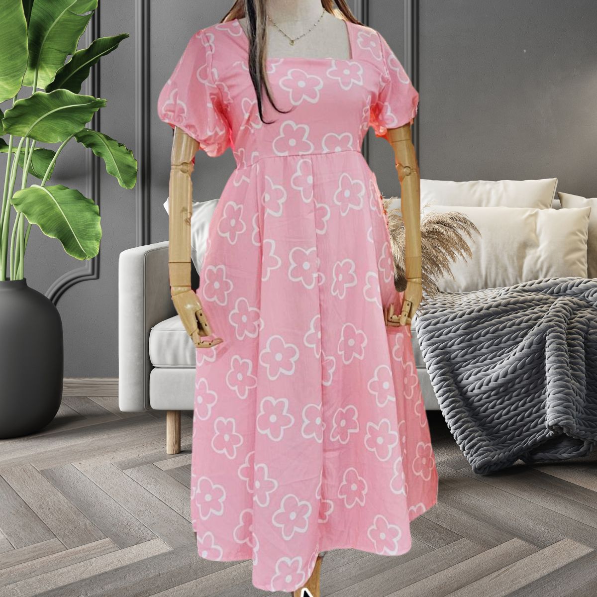 A104 เดรส สาวอวบ ออกงานแต่ง งานบวช ก็น่ารัก อกได้ถึง50 มี 3 สี ขาว ดำ ชมพู อก42-50