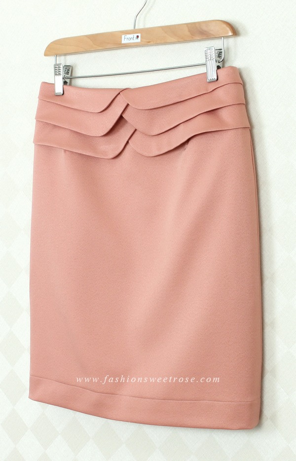 SK-304 กระโปรงแฟชั่น&ทำงาน ทรงสอบ ผ้า ZARA สีพีช Peach