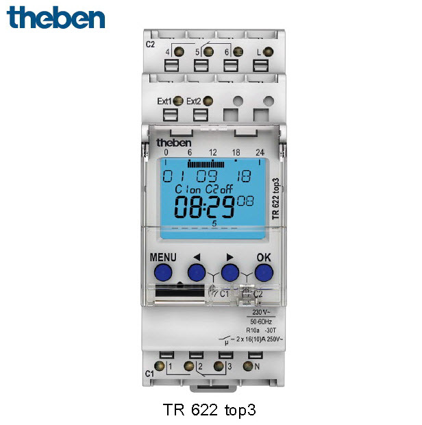 ดิจิตอล ไทม์เมอร์ 24 ชั้วโมง / 7 วัน นาฬิกาตั้งเวลา แบบดิจิตอล Digital Time Switch (THE BEN) รุ่น TR622-TOP3 ( TOP3 รุ่นไหม่แทนที่รุ่น TOP2 )