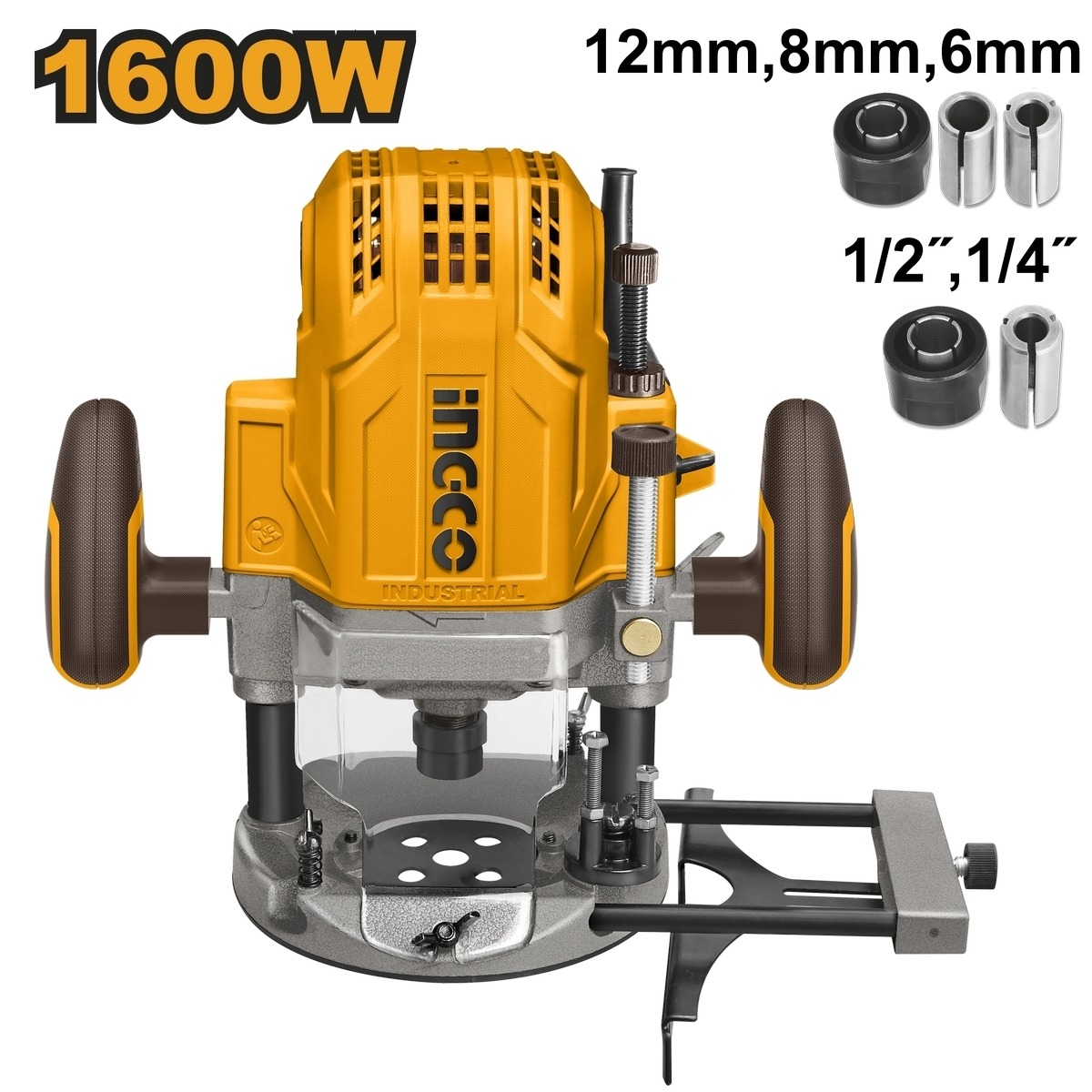 INGCO เครื่องเซาะร่อง 1/2" (เร้าเตอร์) กำลังไฟ 1600 วัตต์ รุ่น RT160028