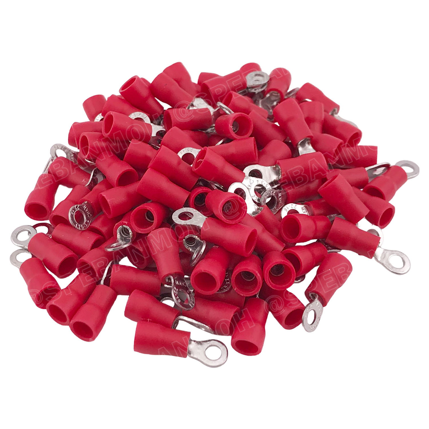 [ 100 ตัว/ถุง ] RV1.25-3 สำหรับสาย 0.5-1.5 sq.mm 22-16AWG หางปลากลม หางปลาหุ้มฉนวน เทอร์มินอล หางปลาย้ำสายไฟ หางปลา หางปลากลมหุ้ม หางปลาแฉก Terminal Crimping หางปลา กลมหุ้ม หางปลาต่อสาย ขั้วต่อสายไฟ หางปลาวง หางปลา RV Spade Terminal หางปลากลมหุ้มฉนวน