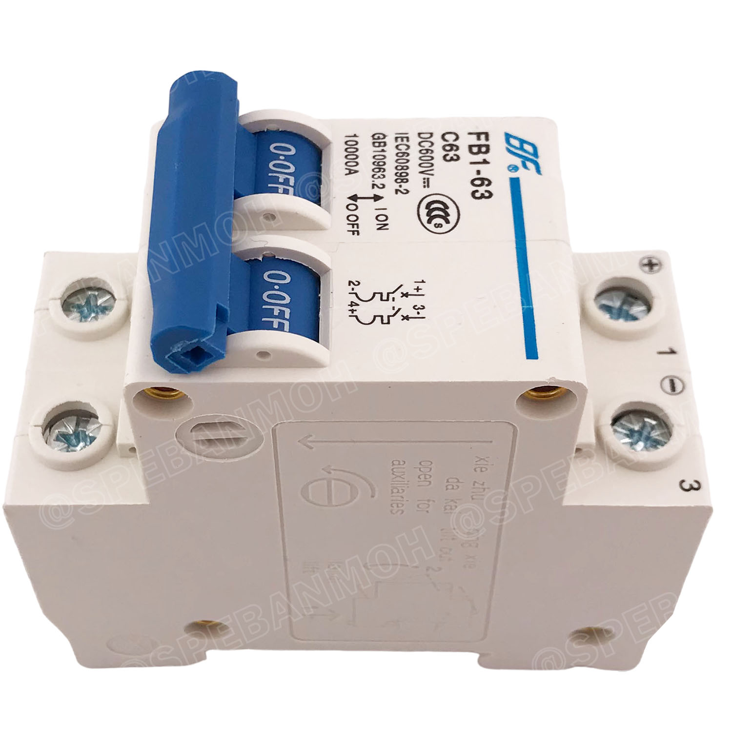 [ 1ชิ้น ] FB1-63-2P 63A BF เบรกเกอร์ ดีซี 2P 63แอมป์ 2Pole DC Breaker 600 VDC DC Circuit Breaker 2P สำหรับงาน solar cell เบรกเกอร์ไฟฟ้าโซลาร์เซลล์ DC ป้องกันกระแสเกิน ใช้ได้กับไฟฟ้ากระแสตรง DC เบรกเกอร์ 2โพล Solar Breaker เซอร์กิตเบรกเกอร์ MCB Breaker