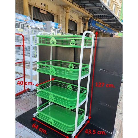 ชั้นวางอเนกประสงค์ รุ่นรั้ว 4ชั้น ขนาด 40x60x125cm. มีล้อเลื่อน ชั้นวางของ ชั้นวาง ชั้นใส่ของ ชั้นมีล้อเลื่อน
