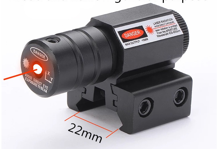 เลเซอร์ชี้เป้า RED DOT LASER SIGHT 835-655nm แบบกลม พร้อมขาจับ 20mm Picatinny Rail Mount