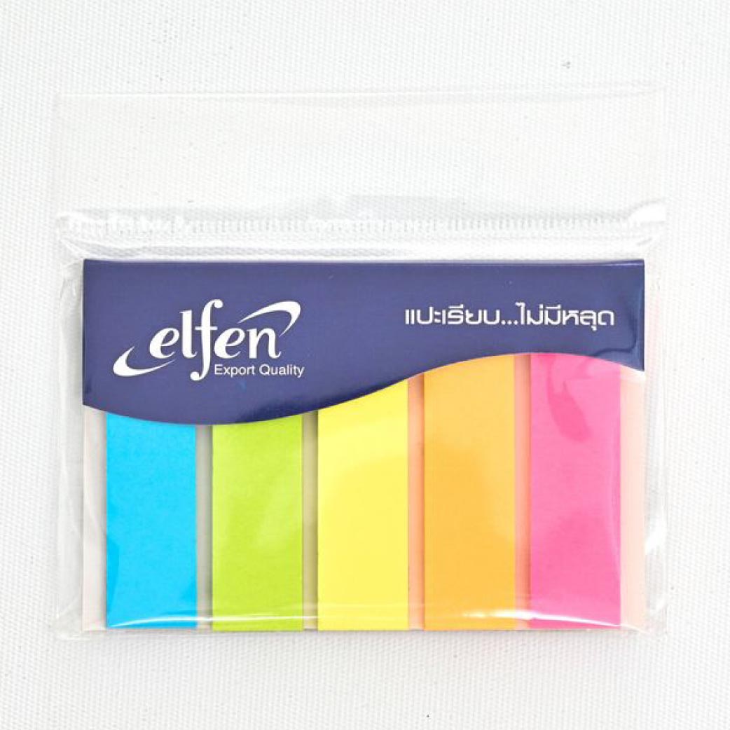 กระดาษโน๊ต อินเด็กซ์ Elfen ขนาด 12 x 45 มม.จำนวน 25 แผ่น x 5 สี