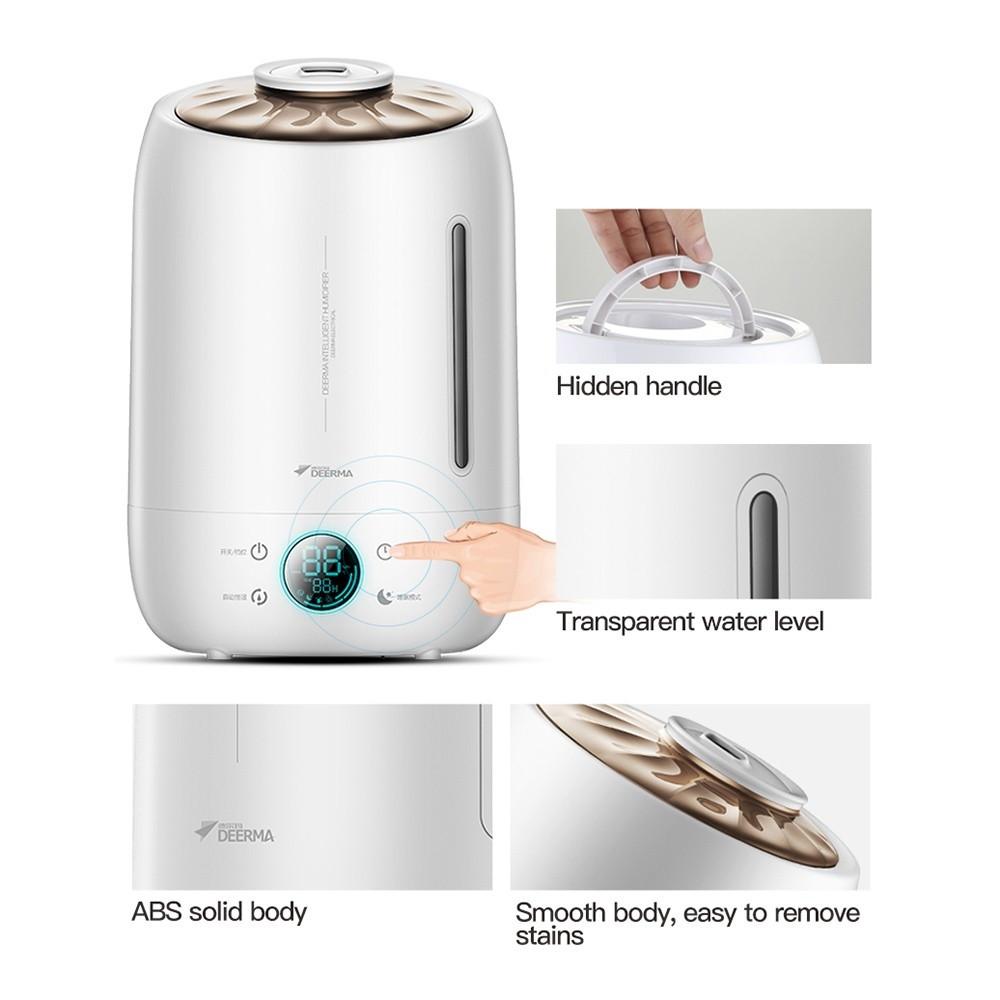 Mi Deerma Ultrasonic Air Humidifier F600 เครื่องทำความชื้น มีจอ LED ถังน้ำจุได้ถึง 5 ลิตร รับประกัน 1 ปี
