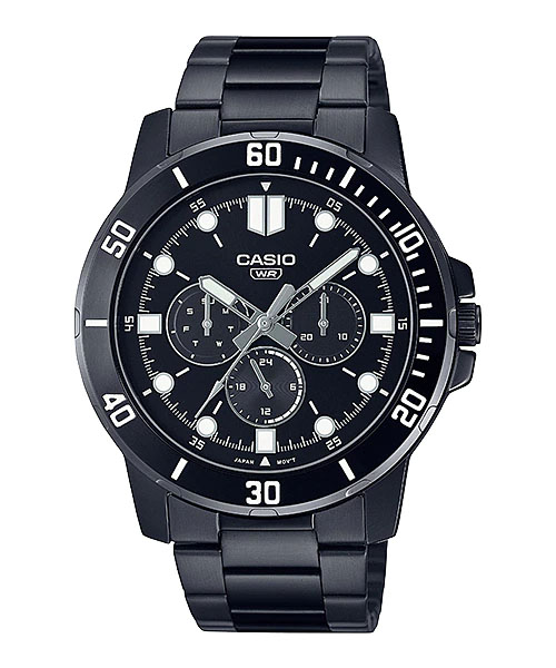 CASIO Standard รุ่น MTP-VD300B-1EUDF สีดำ หน้าปัดดำ สินค้าของเเท้ รับประกันศูนย์ CMG
