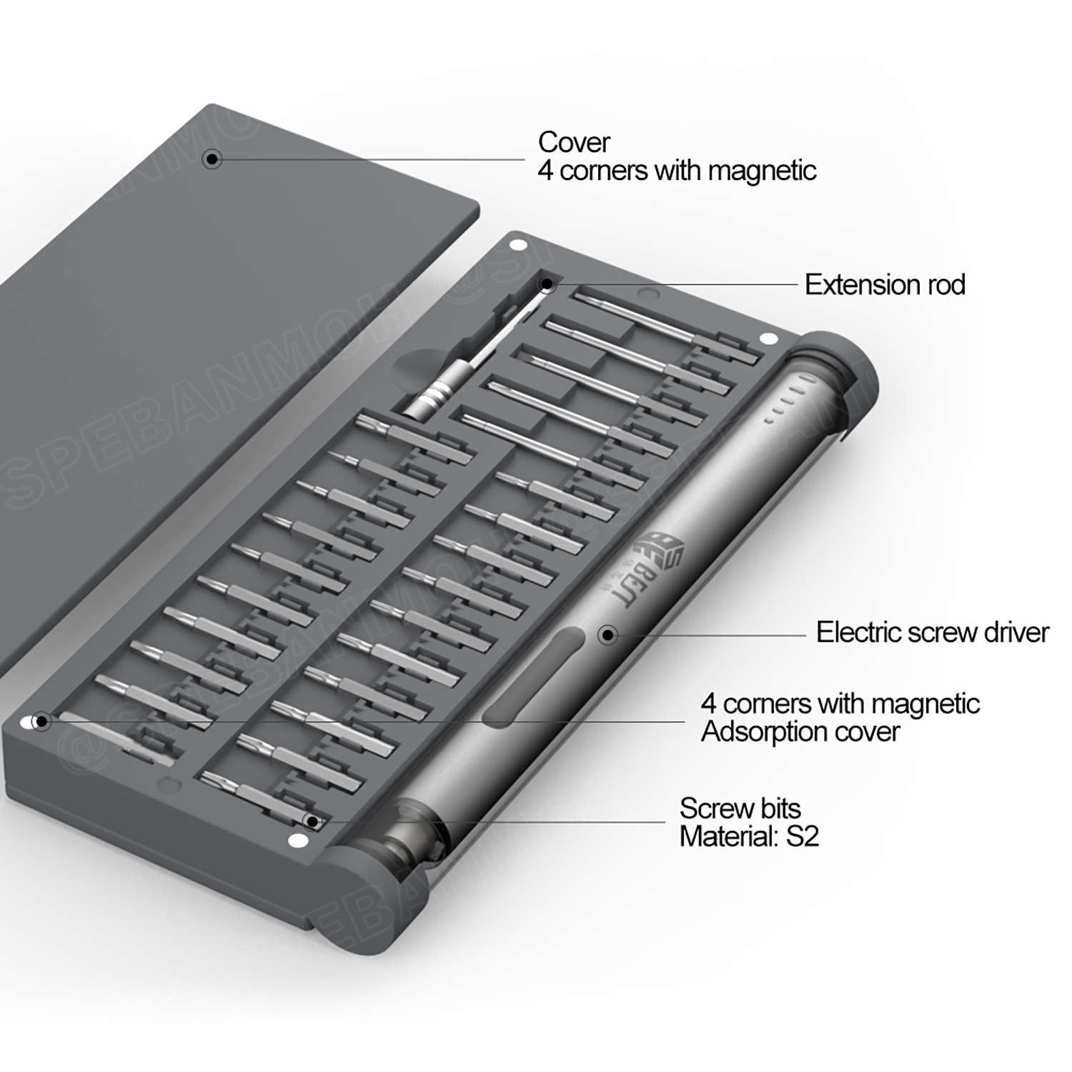 BST-9911+ ชุดไขควงไฟฟ้า 57 in 1 ชาร์จไฟได้ ไขควงไร้สาย เปลี่ยนหัวได้ Electric Screwdriver Set Rechargeable ไขควงไฟฟ้าไร้สาย เปลี่ยนหัวได้ แม่เหล็ก professional magnetic electric screwdriver ไขควงแบตเตอรี่ ไขควงแม่เหล็กไฟฟ้า cordless screwdriver