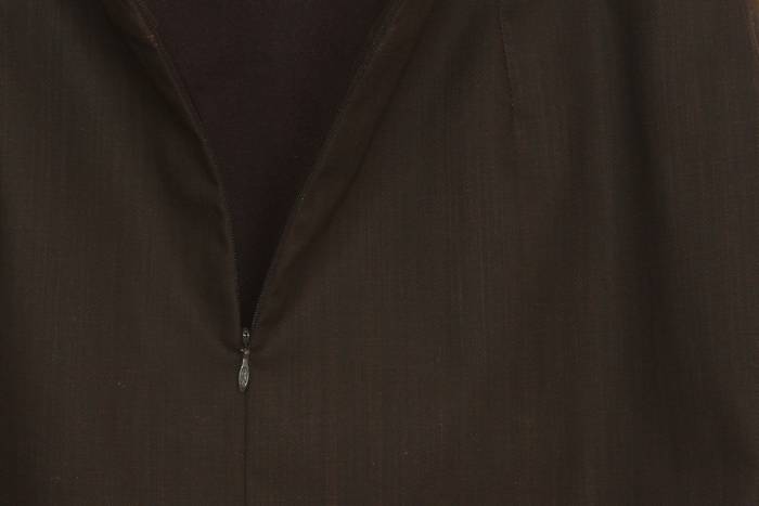 SK-235 กระโปรงแฟชั่น&ทำงาน ทรงสอบ ผ้าญี่ปุ่นผสมสเปนเด็กสีน้ำตาลเข้ม