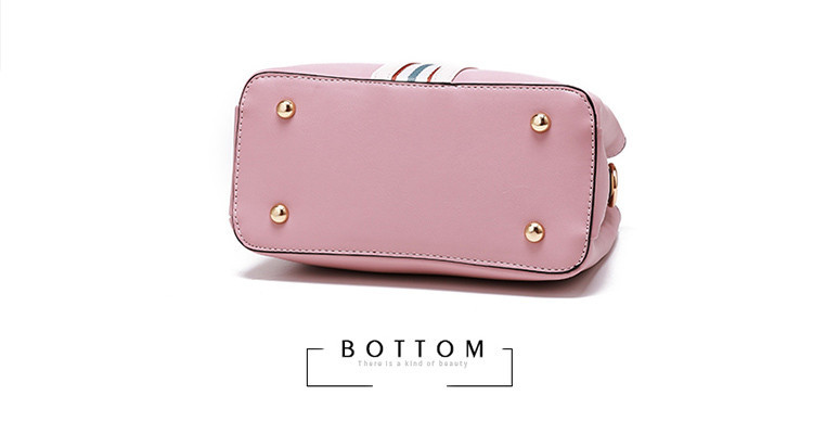 BAG-002 กระเป๋าถือแฟชั่นพร้อมสายสะพายสำหรับคุณผู้หญิง สีชมพูพาสเทล