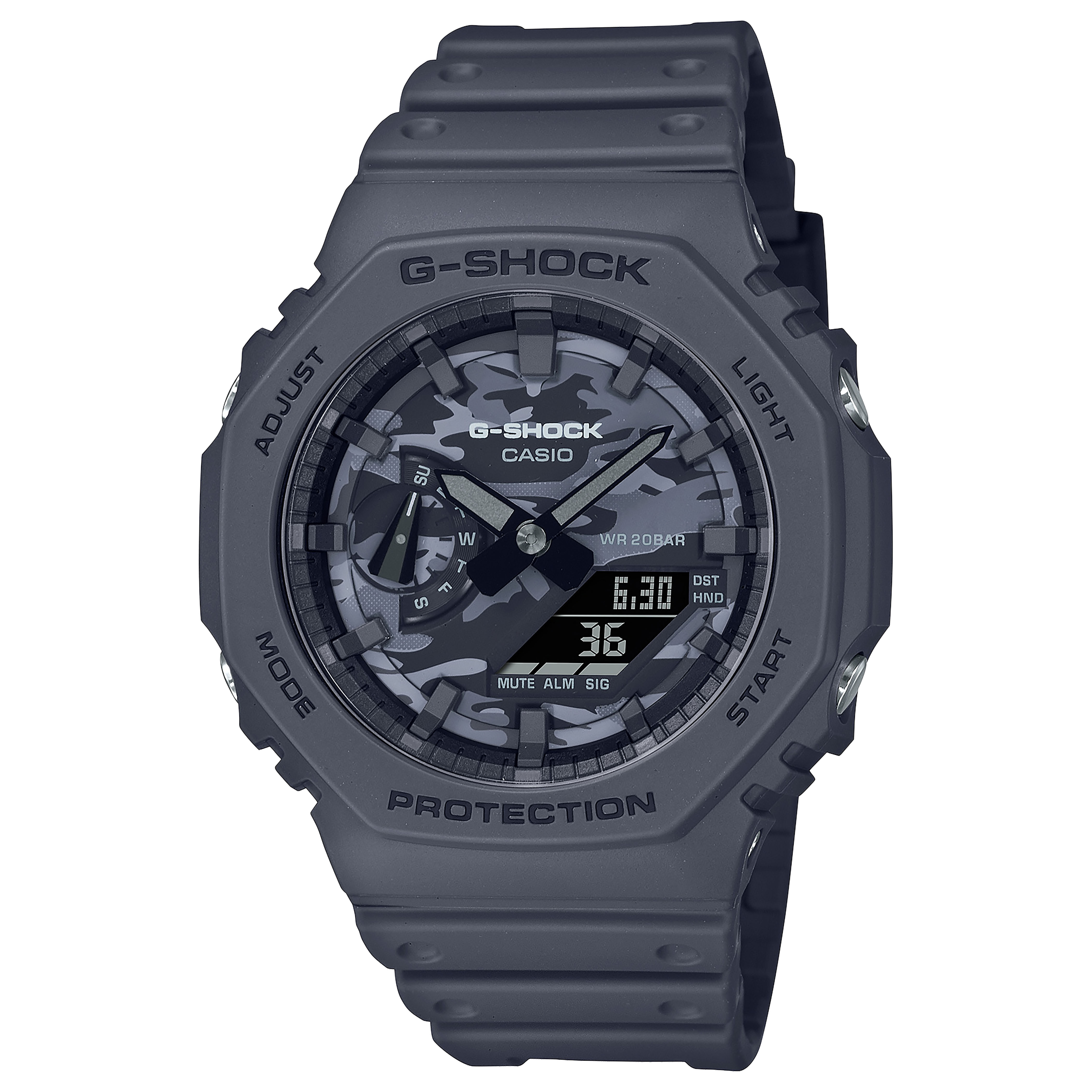 CASIO G-SHOCK รุ่น GA-2100CA-8ADR สีเทา หน้าปัด ลายพราง สินค้าใหม่ ของแท้ รับประกันศูนย์ CMG