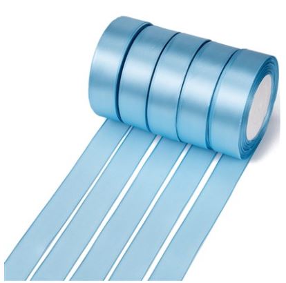 ริบบิ้นผ้าซาติน หน้ากว่าง 25 มม. (1นิ้ว) โทนฟ้า