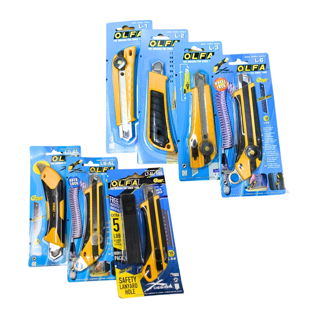 คัตเตอร์ OLFA สำหรับงานหนัก รุ่น L-1 / L-2 / L-3 / L-6 / L5-AL / L6-AL / L7-AL/5BB คัตเตอร์ขนาดใหญ่