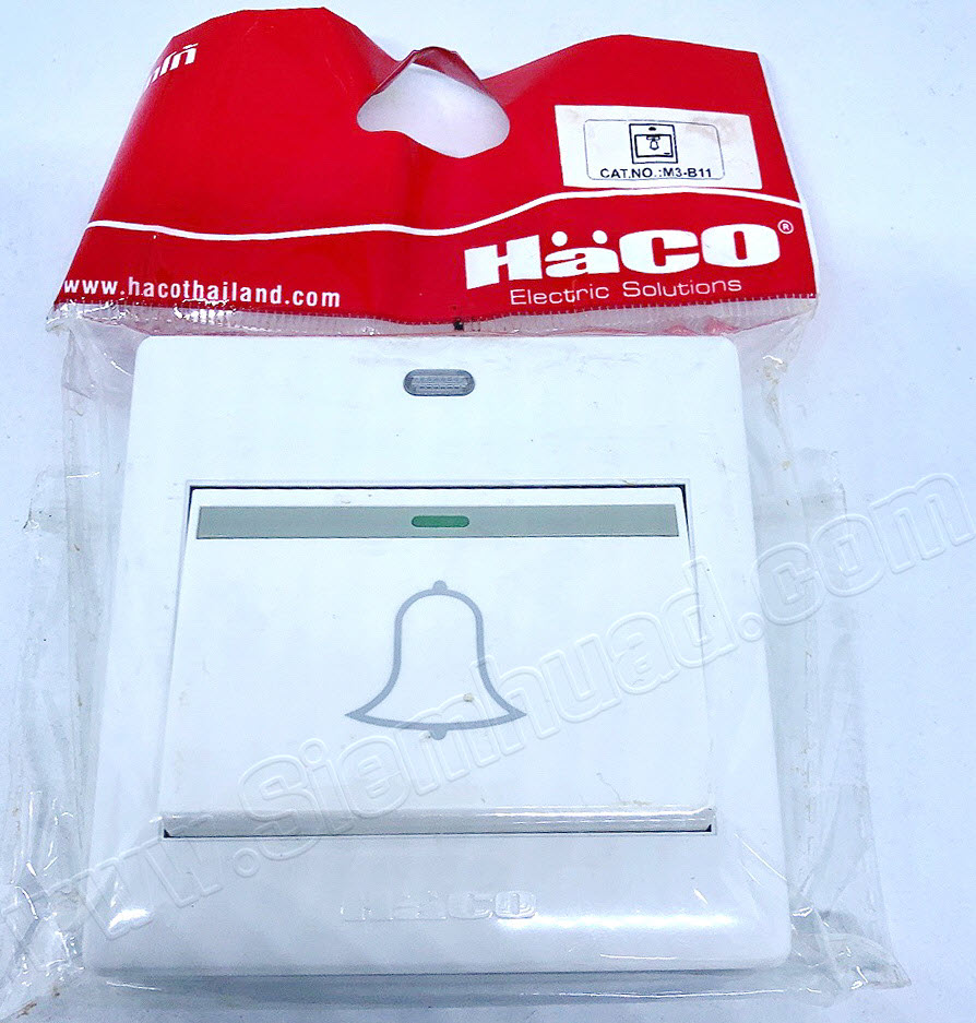 สวิทช์กระดิ่ง 16 แอมป์ พร้อมกล่องหน้ากากลอย (HACO) M3N-B11 แทน M3-B11