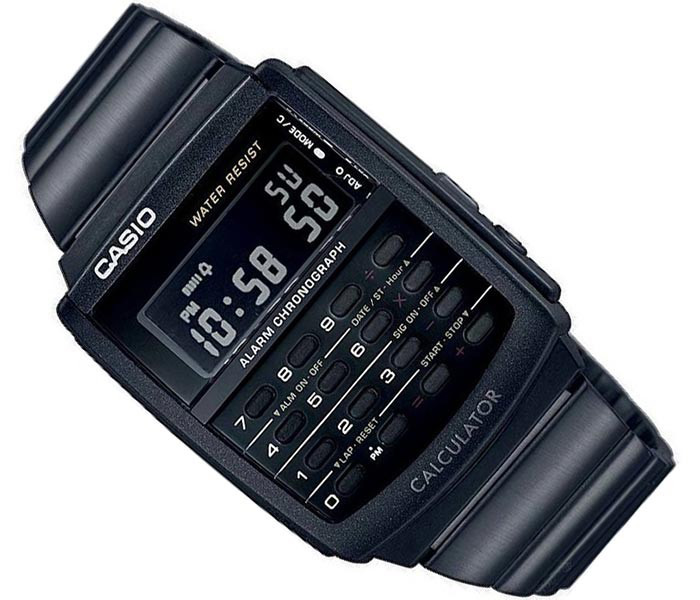 CASIO Standard รุ่น CA-506B-1A นาฬิกาเครื่องคิดเลข สีดำ สายแสตนเลส สินค้าของเเท้