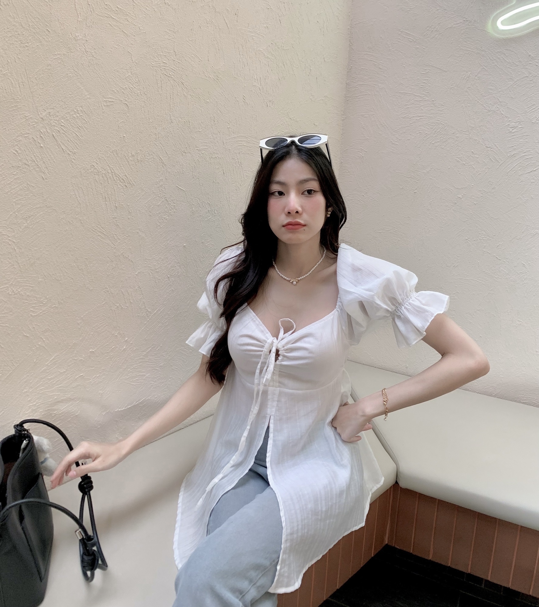 Rosia Blouse 🧀 เสื้อคอเหลี่ยม แขนจั๊มพ์