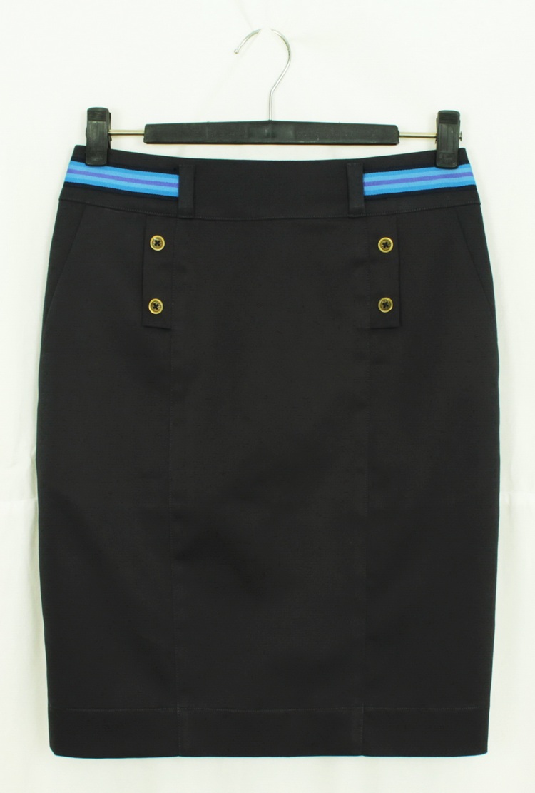 SK-144 กระโปรงแฟชั่น&ทำงาน ทรงสอบมีกระเป๋า 2 ข้าง ผ้าคอตตอนญี่ปุ่นสีน้ำเงินกรมท่า