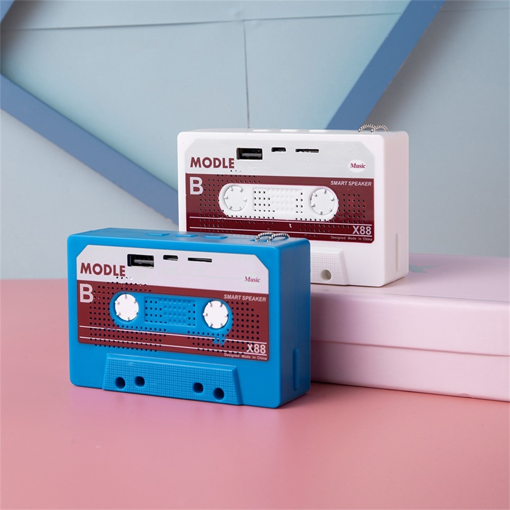 ลำโพงบลูทูธไร้สายแบบพกพา รุ่น Retro Tape Cassette