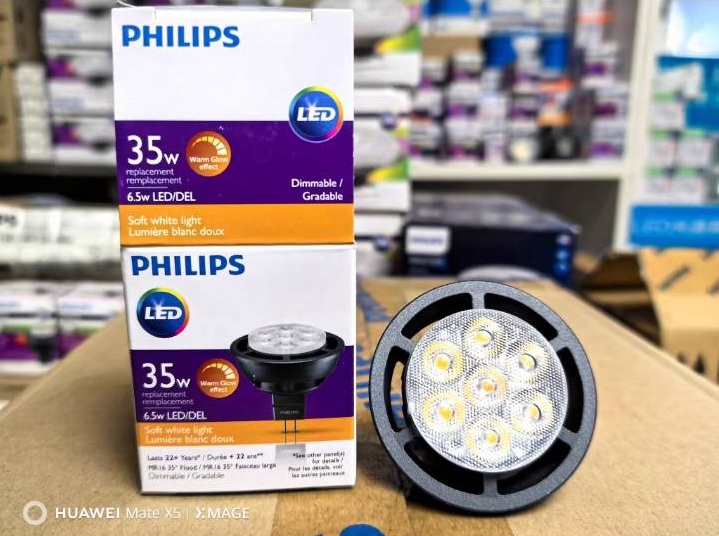 PHILIPS MR16 6.5w 927 35D โคมไฟลูกปัดรุ่นหรี่แสง จำนวน1ดวง/ลัง