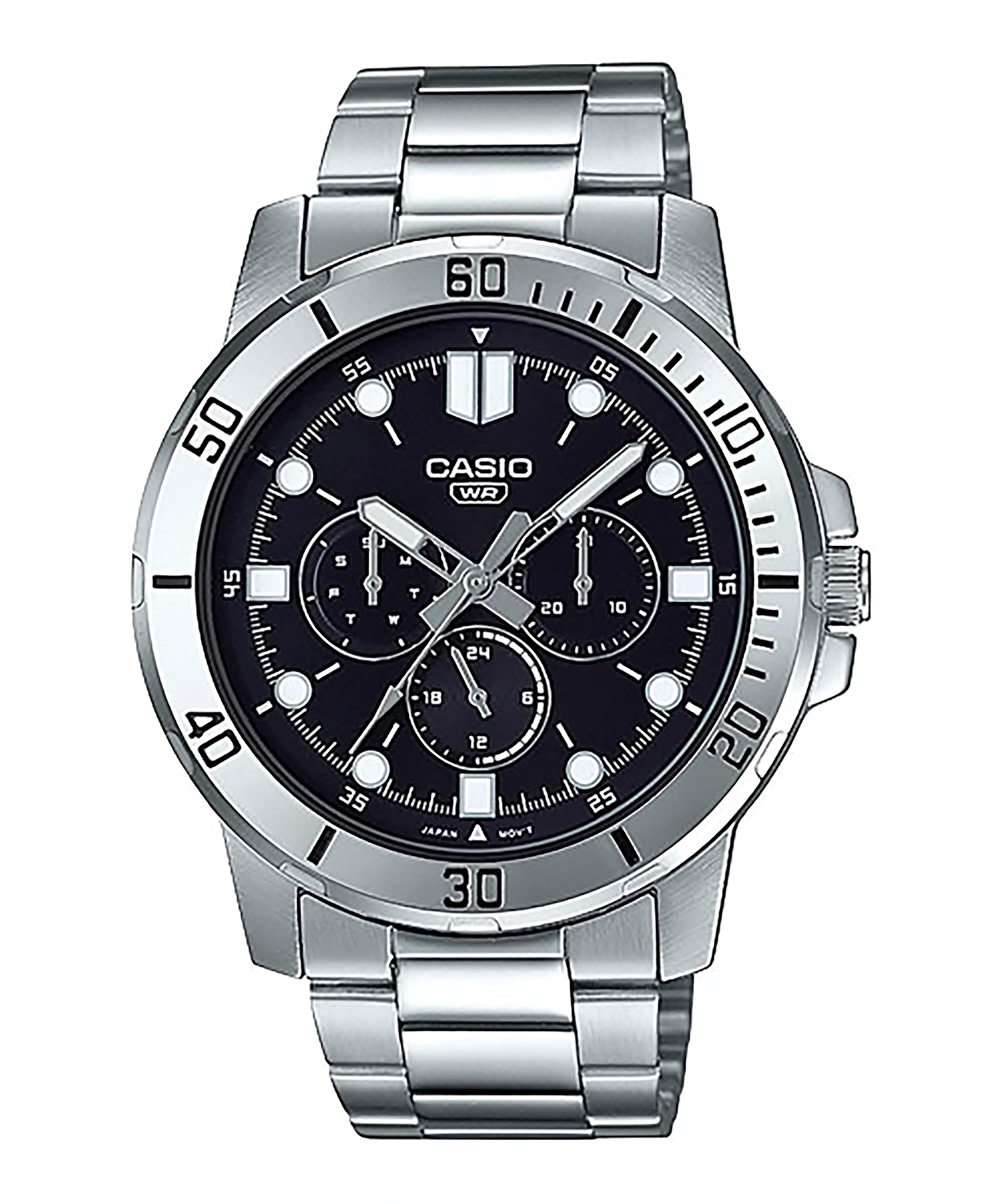 CASIO Standard รุ่น MTP-VD300D-1AUDF สีเงิน หน้าปัดดำ สินค้าของเเท้ รับประกันศูนย์ CMG