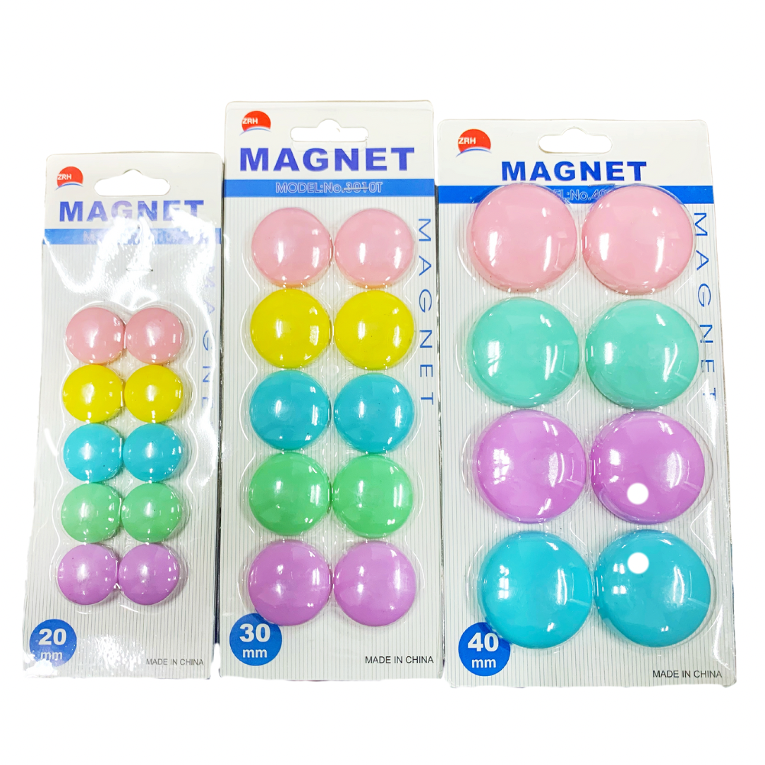 แม่เหล็กทรงกลม สีพาสเทล แม่เหล็กสำหรับติดบอร์ด มี 3 ขนาดให้เลือก ZRH Magnet SD สุรเดช