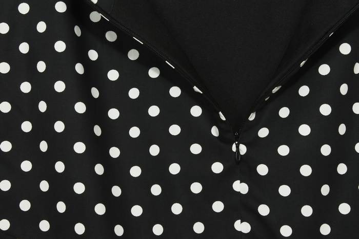 SK-198 กระโปรงแฟชั่น&ทำงาน ทรงย้วย ผ้าคอตต้อนญี่ปุ่นสีดำ Polka Dot Black