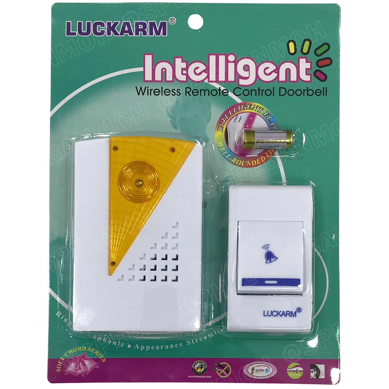 [ 1 ชุด ] WD-006 ชุดกระดิ่งไร้สาย ตัวส่งใช้ถ่าน ตัวรับเสียบปลั๊ก WD-006 Wireless Remote Control Doorbell กริ่งบ้าน กริ่งไร้สาย กริ่งประตูไร้สาย doorbell กริ่งประตูบ้าน กริ่งบ้านไร้สาย กระดิ่งบ้าน กระดิ่งประตู กริ่ง กระดิ่ง Wireless Remote