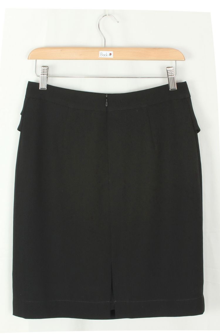 SK-103 กระโปรงแฟชั่น&ทำงาน ทรงสอบจับจีบซ้อนกัน ผ้า CHANNEL สีดำ