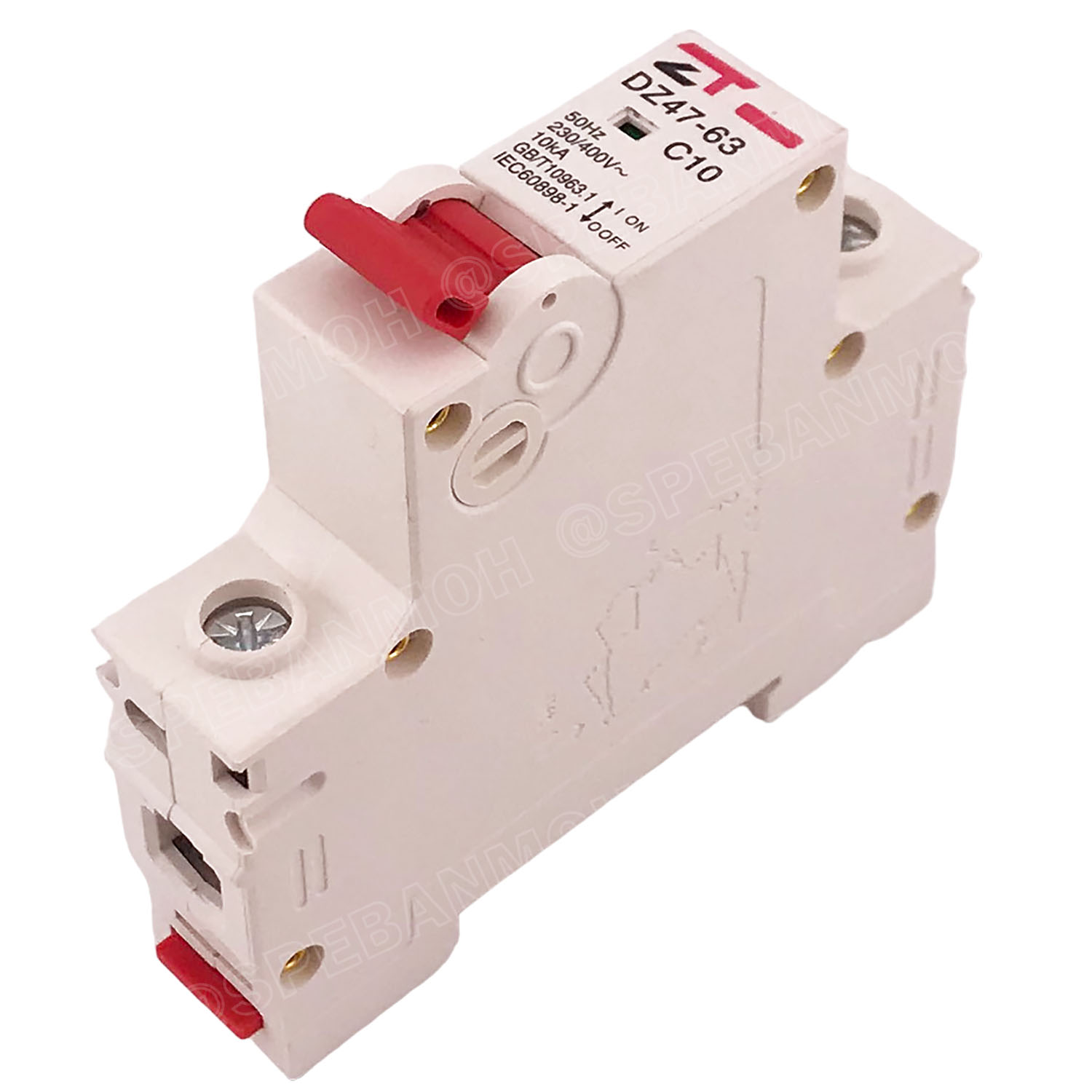 DZ47-63-1P 10A เบรกเกอร์ ลูกย่อย ยึดรางปีกนก 1P 10A AC Circuit Breaker เบรกเกอร์ตัดไฟเกิน 1โพล 10แอมป์ คัดเอาท์ ป้องกันกระแสเกิน Overload ป้องกันการลัดวงจร Short circuit เบรกเกอร์ตัดไฟ เบรกเกอร์ลูกย่อย Ac Circuit Breaker ไฟบ้าน 230V/400V AC มินิเซอกิตเบรก