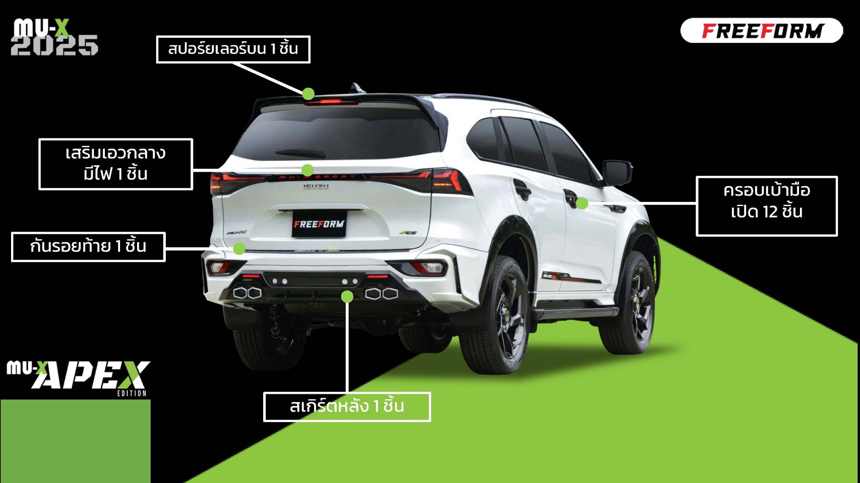 ชุดแต่งสเกิร์ตรอบคัน APEX (RS) MU-X 2025