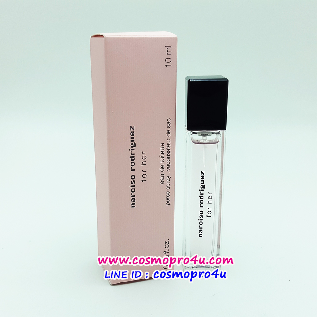 น้ำหอมผู้หญิง NARCISO for her EDT 10ml นาร์ซิสโซ่ ฟอร์เฮอร์ กลิ่นผู้ดี ได้รับความนิยมมาก กลิ่นหอมหวานแนวดอกไม้ ฟลอรัล-วู้ดดี้-มัสค์ ไม่ฉุน