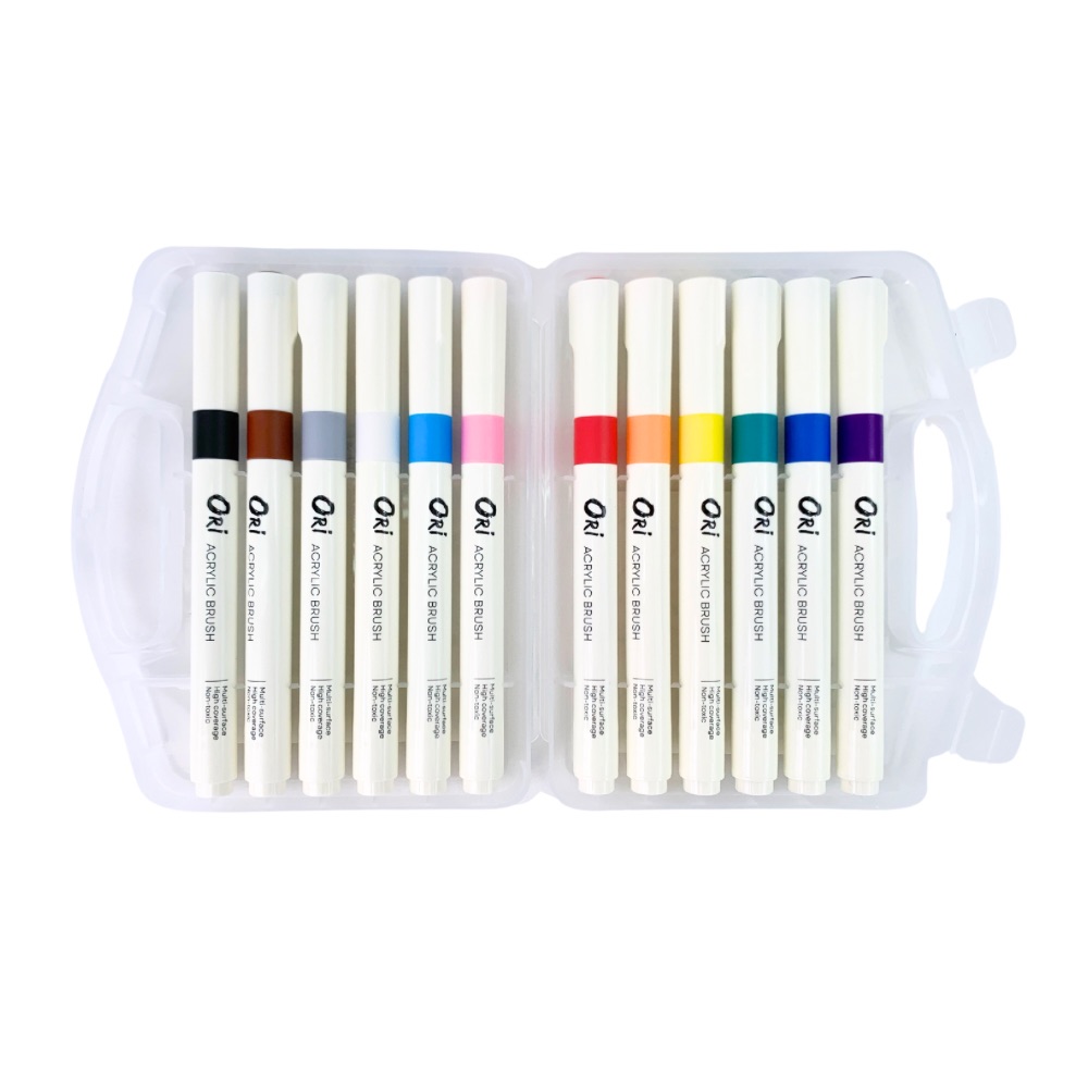 ปากกาอะคริลิค ปากกามาร์คเกอร์ หัวบรัช หัวพู่กัน ORI Acrylic Brush ขนาด 12 / 24 /48 สี / skin tone