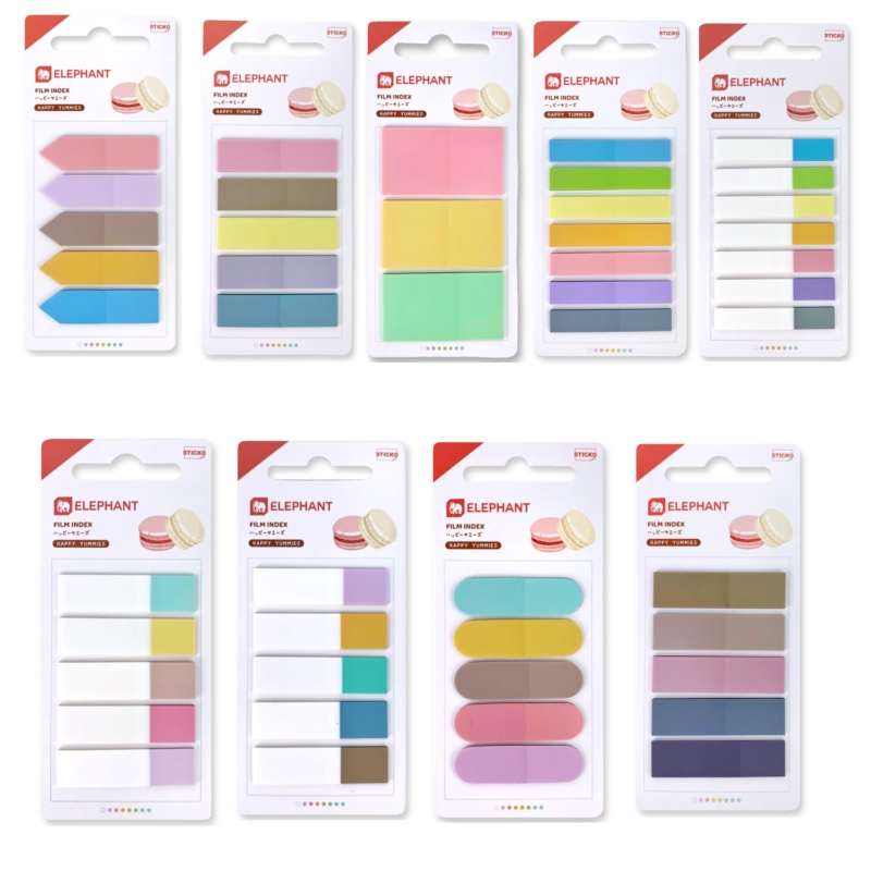 ฟิล์ม อินเด็กซ์ ตราช้าง film index โพสต์อิท ที่คั่นหน้า ลาย HAPPY YUMMIES