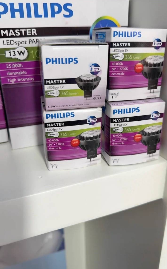 PHILIPS MR16 6.5w 927 60D โคมไฟลูกปัดลดแสง จำนวน1ดวง/ลัง