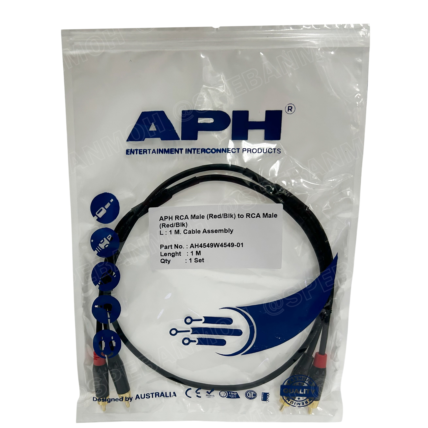 [ 1 เส้น ] สายสัญญาณ APH เอพีเอช Audio Cable Assembly 2 ออก 2 สายเครื่องเสียงรถยนต์ ทองแดงแท้ สายอาร์ซีเอ RCA Cable สายสัญญาณเสียง CABLE ASSEMBLY แจ็คดอกบัว ทองแดงแท้ สายเครื่องเสียง มิกเซอร์ ไมค์โครโฟน ห้องอัด สตูดิโอ