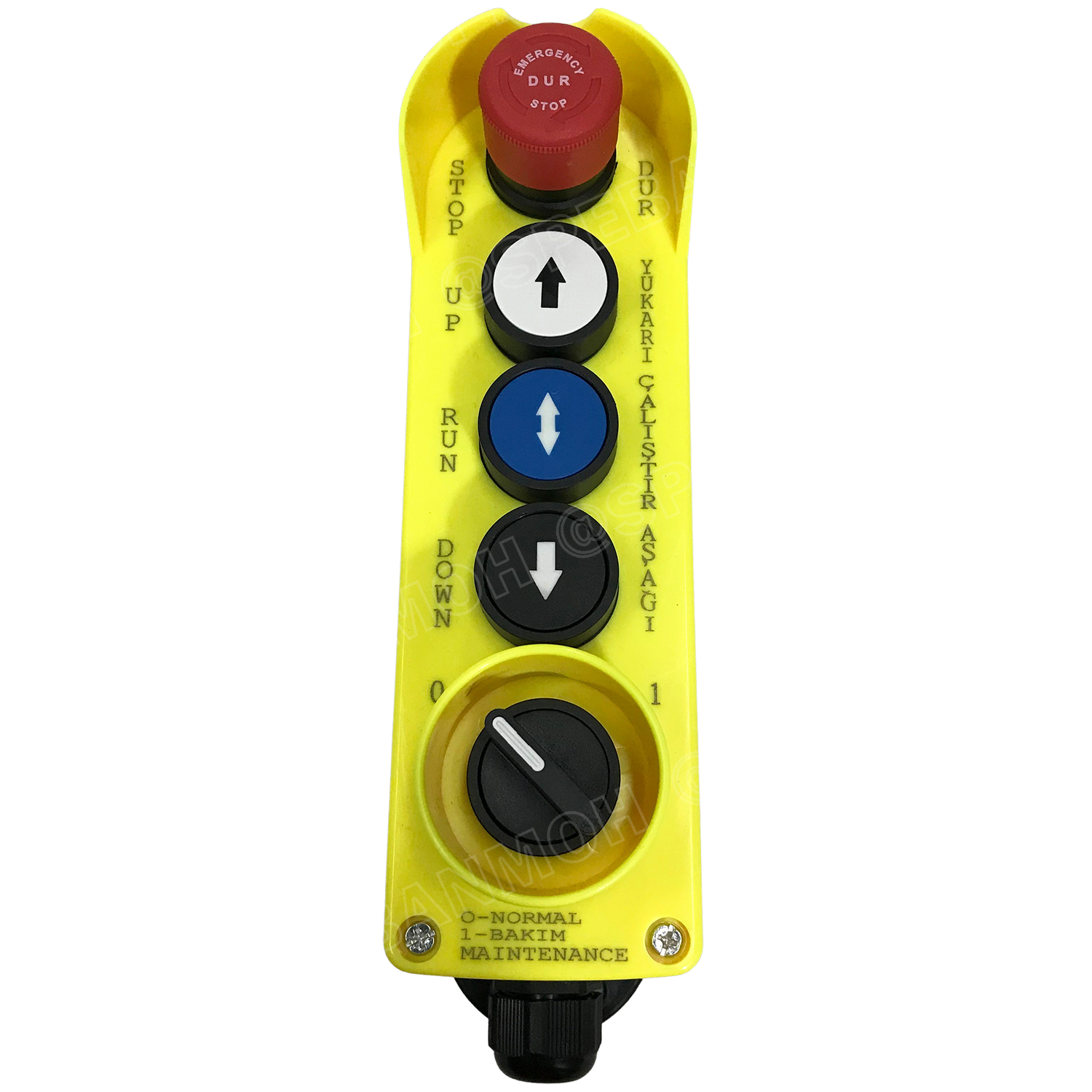 LAY5-DJBB044P สวิทช์เครน / รอกไฟฟฟ้า สวิทช์คอนโทรลรอก ชุดสวิทช์ HOIST PUSH BUTTON SWITCH สวิทซ์เครน ต่อตรงกับคอนแท็ค สวิทช์ฉุกเฉิน สวิทช์กดติดปล่อยดับ Control Switches NO NC อุปกรณ์สวิทช์ สวิทช์อุตสาหกรรม Industrial switch 10A 250V ชุดสวิทช์พร้อมเคเบิลแกล