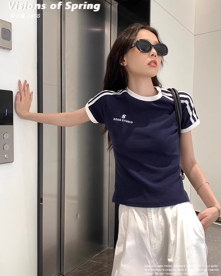 S studio tee เสื้อยืดแขนสั้นกุ้นขอบ