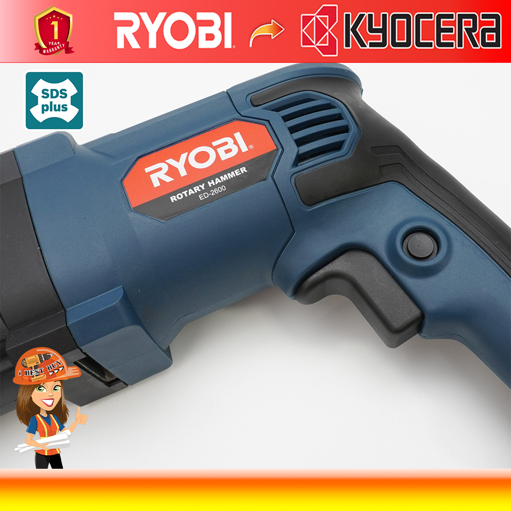 RYOBI ED2600 สว่านโรตารี่ SDS-PLUS 26มิล 3 ระบบ หัวจับ 13 มิล กำลัง 800วัตต์ (เจาะปูน/เหล็ก/ไม้)