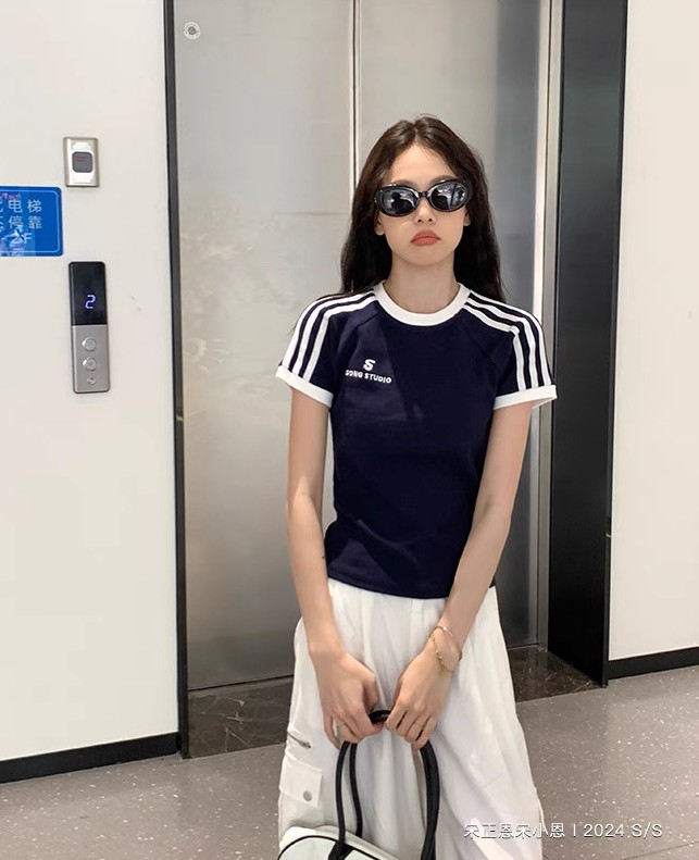 S studio tee เสื้อยืดแขนสั้นกุ้นขอบ