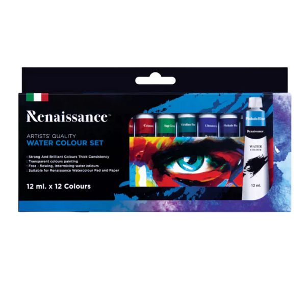 ชุดสีน้ำ Renaissance Water Colour set 12 มล. 12 สี