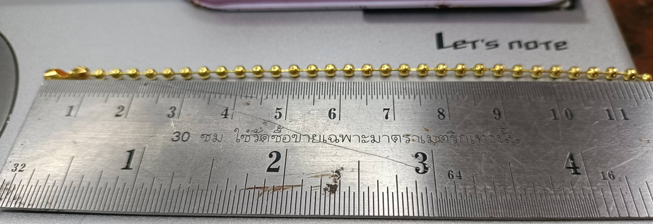 โซ่ไข่ปลา เหล็ก สีเงิน สีทอง ขนาด 2.4มม. พร้อมตัวล็อค แพ็ค 10 เส้น เลือกความยาว