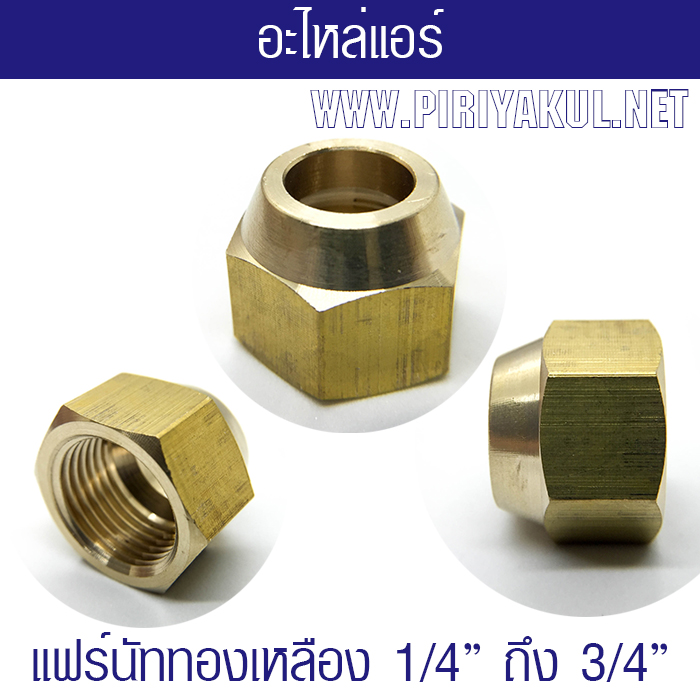 แฟร์นัททองเหลือง ขนาด1/4-3/4