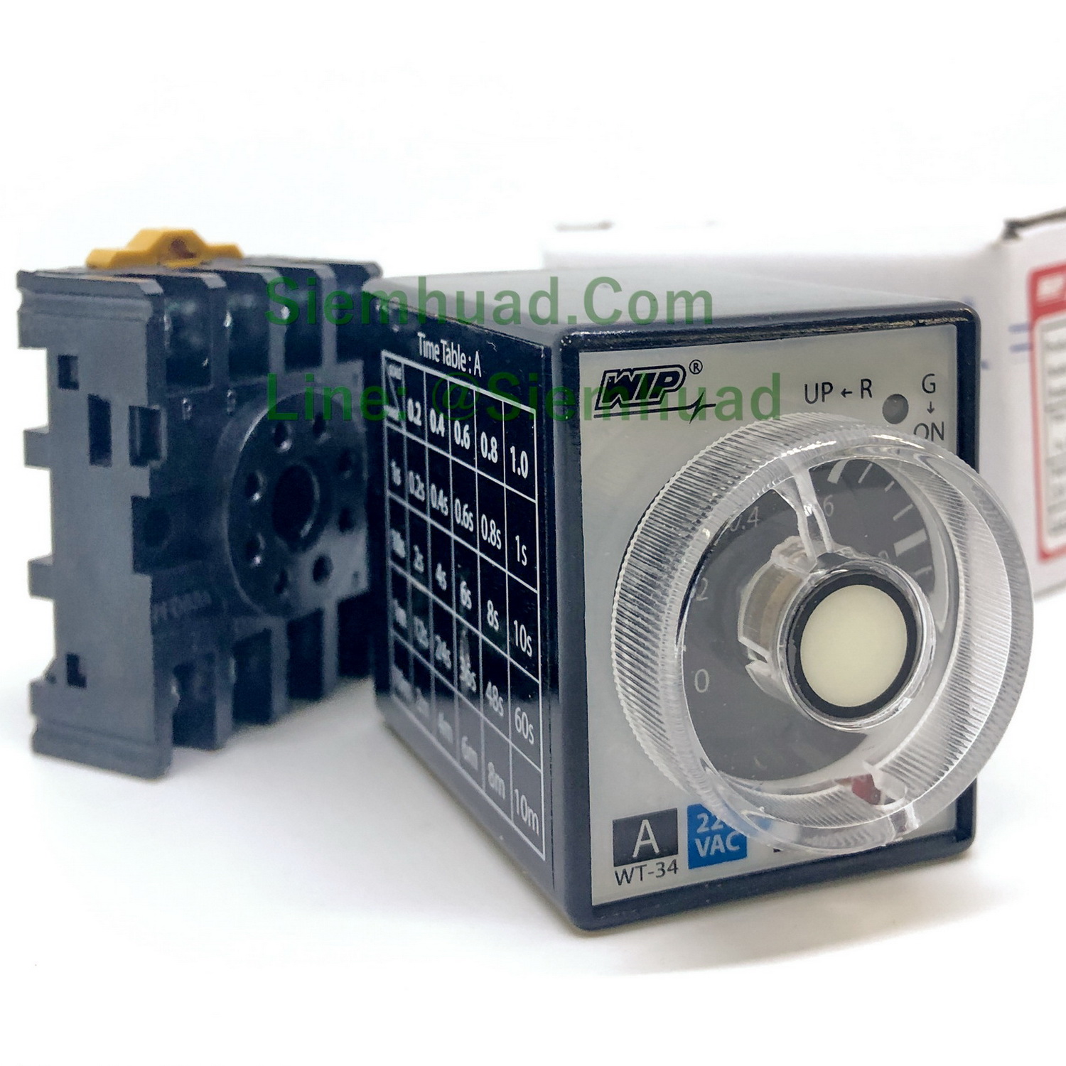 ไทม์เมอร์ แบบหน่วงเวลา / MULTI RANGE TIMER (WIP) (on delay) รุ่น WT-34 series : WT-34 A , WT-34 B, WT-34 C, WT-34 D แต่ละรุ่นมี4ช้วงเวลาให้เลือก