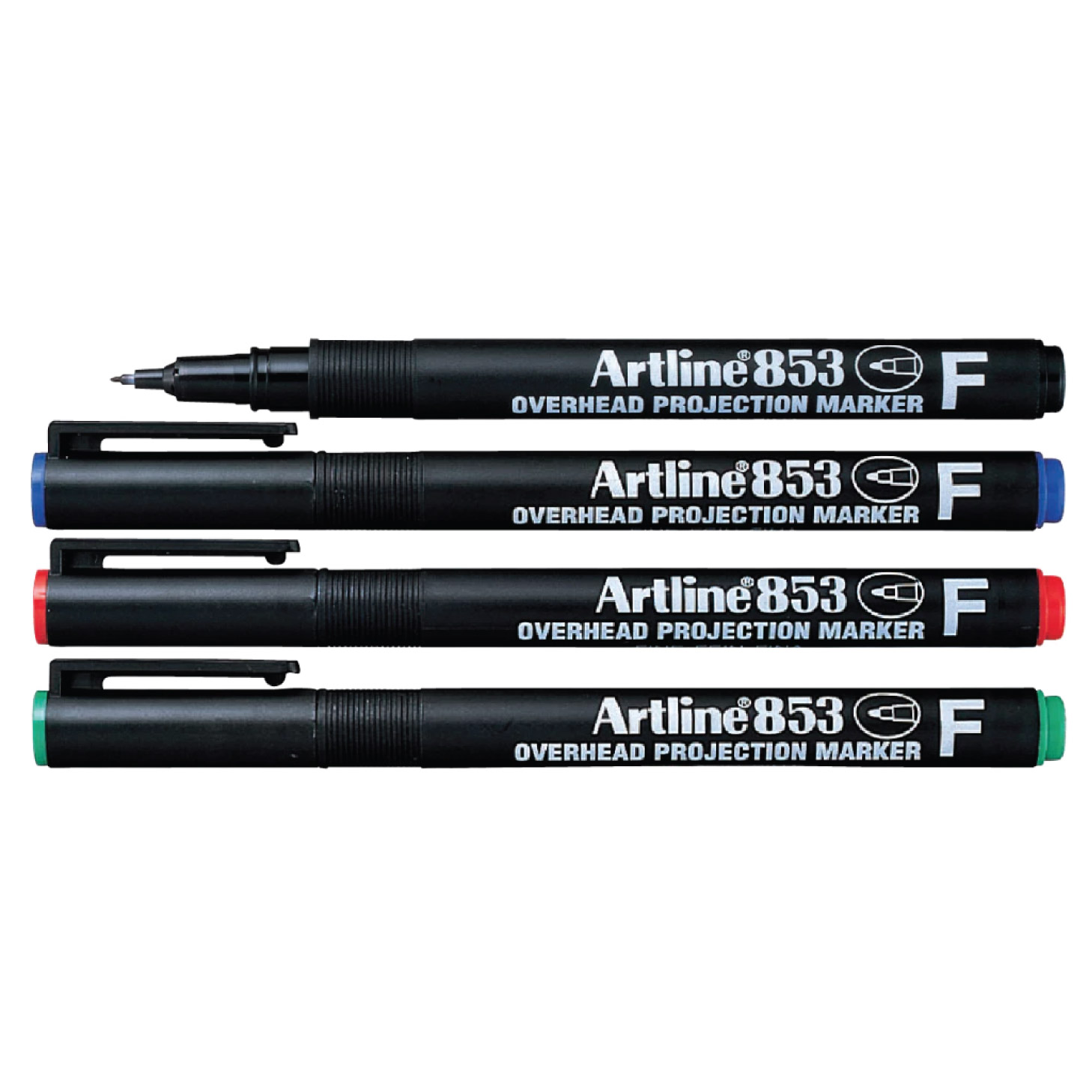 ปากกาเขียนแผ่นใส ปากกาเขียนพลาสติก Artline EK 853 F ลบไม่ได้