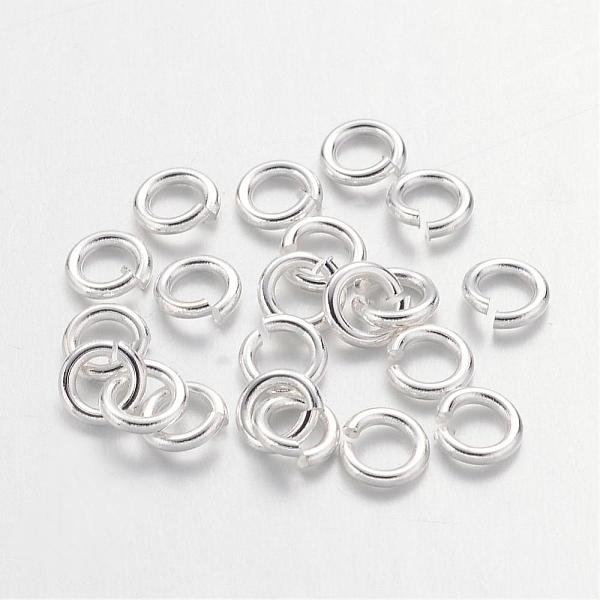 Brass Jump Rings, Close but Unsoldered, Silver Color Plated, 20 Gauge, 4x0.8mm; Inner Diameter: 2.4mm; about 11000pcs/500g