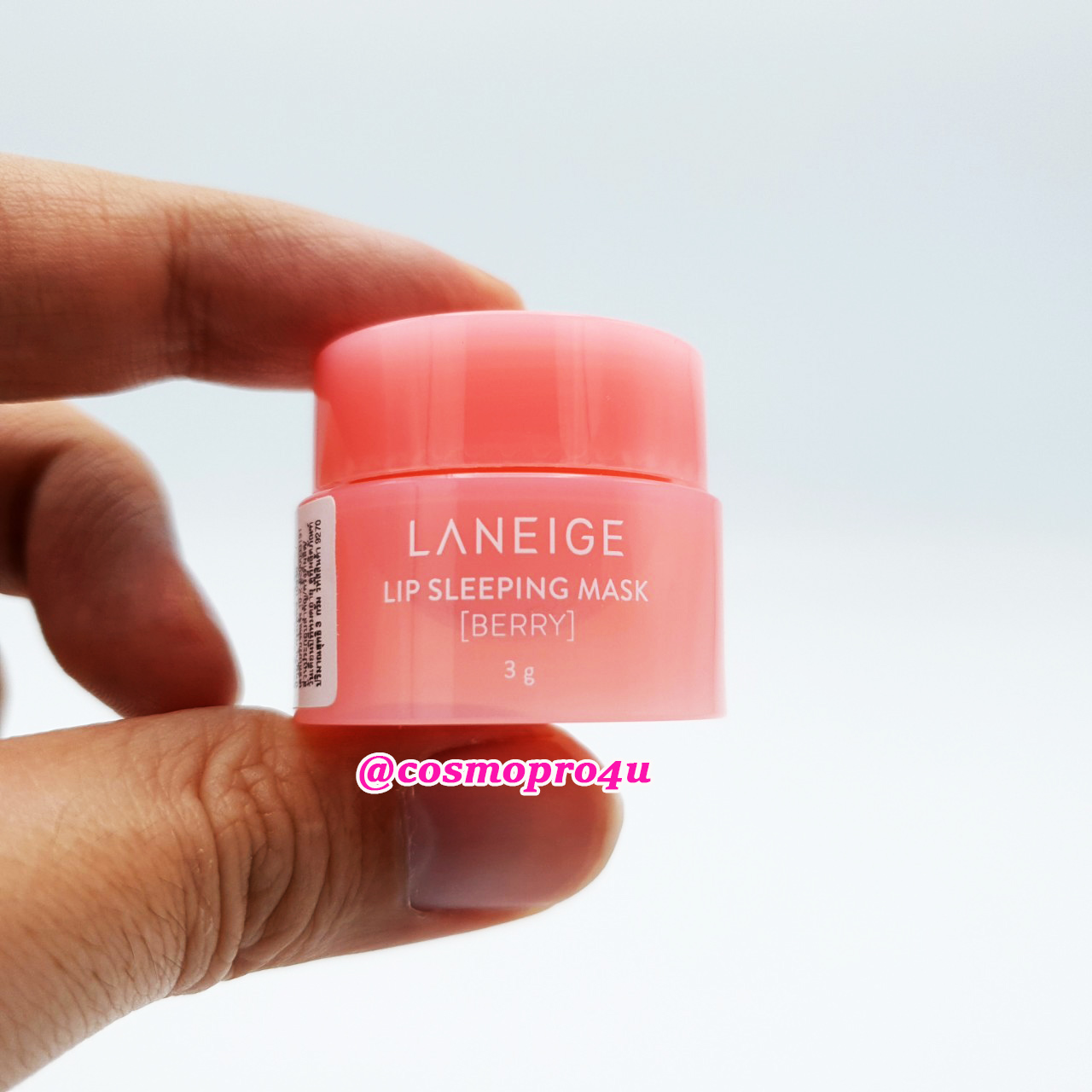 (ใหม่ 2020 แท้ เคาน์เตอร์) มาส์คปาก LANEIGE Lip Sleeping Mask Berry 3g กระปุกชมพู ลาเนจ ลิป สลีปปิ้งมาส์ค มีฉลากไทย